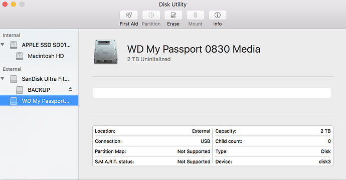 wd external hard drive my passport for mac not recognized
